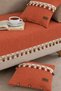 Modern Bohemian Textured Sofa Cover 1 Piece Cover 85X200 cm and 2 Pillow Cases 40X40 cm - Tassel Detailed - 2