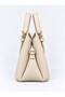 Women's Mini Clutch Bag and Shoulder Bag with Charm Details, Adjustable Long Strap, Stylish Everyday Faux Leather Cream Bag - 2