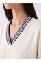 TWO MT SHOP QUALITY LCW EVERYDAY Ecru Oversized Soft-Touch Women's Sweatshirt - 3