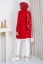 Women's Skirt with Tulle Detail and Pearl-Embellished Mercerized Knit Tunic - 8