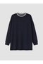 TWO MT SHOP QUALITY LCW EVERYDAY Navy Blue Scuba Fabric Solid Oversized Women's Sweatshirt Tunic - 5