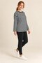 Women's Black and White Striped Plus-Size Crew Neck Drop-Shoulder Oversized Blouse HZL26S-ZSS0504 - 3