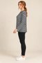 Women's Black and White Striped Plus-Size Crew Neck Drop-Shoulder Oversized Blouse HZL26S-ZSS0504 - 4