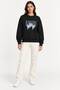 Women's long-sleeved sweatshirt with stone embellishments