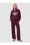 TWO MT SHOP QUALITY XSIDE Plum-Printed Oversized Women's Thick Sweatshirt - 2
