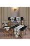 Elegant Model Silvery Oxide Color Lace Tablecloth Runner Set Dowry Living Room Set 5 Pieces - 5