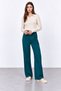 Wide-leg trousers - petrol green