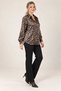 Women's Plus-Size Leopard Print Long-Sleeve Satin Shirt HZL26S-ZSS1066
