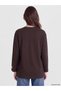 Two Mt Shop Quality Lcw Modest Brown Combed Cotton Plain Loose & Baggy Women's Sweatshirt Tunic - 4
