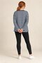 Women's Navy Blue and White Striped Plus-Size Crew Neck Drop-Shoulder Oversized Blouse HZL26S-ZSS0504 - 2