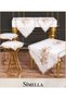 Living room set 5 pieces embroidered tablecloth runner set dowry simella model cream-cap - 4