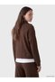 TWO MT SHOP QUALITY LCW EVERYDAY Brown Striped Oversized Women's Zipper Sweatshirt - 4