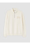TWO MT SHOP QUALITY XSIDE Beige Embroidered Oversized Women's Thick Sweatshirt - 5