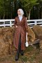 Women's Waist Tie Balloon Sleeve Leather Trench - 5