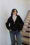 Black Wool Blend Hooded Cardigan - 3