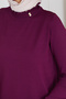 Women's Ruffle Detail Rayon-Mercerized Knit Sweater Tunic - 6