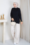 Women's Ruffle Detail Rayon-Mercerized Knit Sweater Tunic - 4