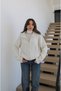 Ecru Wool Blend Hooded Cardigan