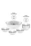 Milos - 7-Piece Glass Salad and Serving Bowl Set: 1 20-cm Salad Bowl and 6 10-cm Snack Bowls - 2