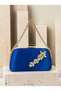 Cobalt Blue Stone Satin Clutch Bag with Gold Accents and Chain Strap for Women—Evening Wear, Weddings, and Engagements - 3