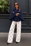 Women's Navy Blue Bell-Sleeve Coat with Spanish-Style Cuffs - 5