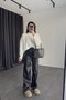 Women's High-Waisted Leather Palazzo Pants - 3