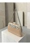 Women's Evening Clutch Bag with 10 Stones, Satin, Silver Accents, and Chain Strap—Perfect for Weddings and Engagements - 2