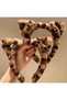 Cute Hello Kittyyy Leopard Print Plush Cat-Ear Headband, Women's, Teen Girls', and Kids' Cosplay Party Hair Accessory - 4