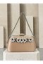 Women's Evening Clutch Bag with 10 Stones, Satin, Silver Accents, and Chain Strap—Perfect for Weddings and Engagements - 3