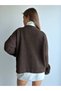 Women's Knit Fur-Trimmed Cardigan with Pockets - 4
