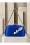 Cobalt Blue Stone Satin Silver-Chain-Accented Women's Evening Clutch Bag for Weddings and Engagements - 3