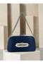 Navy Blue Satin Clutch Bag with Gemstones and Silver Accents, Chain Strap, for Women—Evening Wear, Weddings, and Engagements - 3