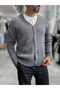 Anthracite V-Neck Button-Down Knit Sweatshirt MRK-2606 - 3