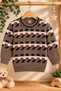 Boys' Patterned Crew Neck Stretch Knit Sweater - 2