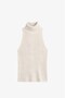 Ecru Turtleneck Blouse and Bolero Knit Set - 4