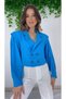 Seasonal Unlined Two-Button Linen Jacket - Blue - 2