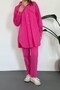 Fuchsia Washed Shirt and Pants Set - 4