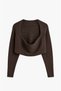 Brown Turtleneck Blouse and Bolero Knit Set - 7