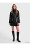 LCW Vision Black Faux Leather Straight-Cut, Loose & Oversized Women's Leather-Look Jacket—The ALITA CITY Difference - 2