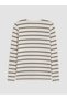 LCW EVERYDAY Ecru Jersey Striped Slim-Fit Long-Sleeve Women's Bodysuit—The ALITA CITY Difference - 6