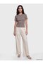 LCW Vision Brown Jersey Solid Super Skinny & Extra-Tight Short-Sleeve Women's T-Shirt, Featuring the ALITA CITY Touch - 2