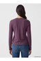 LCW EVERYDAY Purple Scuba Fabric Solid-Color Slim-Fit Long-Sleeve Women's T-Shirt, Featuring the ALITA CITY Touch - 4