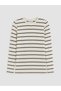 LCW EVERYDAY Ecru Jersey Striped Slim-Fit Long-Sleeve Women's Bodysuit—The ALITA CITY Difference - 5