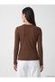 LCW EVERYDAY Brown Rib Knit Checkered Super Skinny & Extra-Slim Long-Sleeve Women's Top—The ALITA CITY Difference - 4