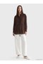 LCW EVERYDAY Brown Striped Women's Shirt-Tunic with a Drawstring Waist, Featuring the ALITA CITY Touch - 2