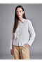 LCW Modest Ecru Linen-Look Women's Shirt with Chinese Buttons, Featuring the ALITA CITY Touch