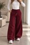 Beliska Burgundy 3-Thread Curled-Hem Adjustable Elastic Waistband with Pockets and Drawstring, Thick Oversized Oversized Sweatpants