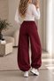 Beliska Burgundy 3-Thread Curled-Hem Adjustable Elastic Waistband with Pockets and Drawstring, Thick Oversized Oversized Sweatpants - 2