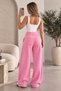 Beliska Pink 3-Ply Curled-Hem Adjustable Elastic Waistband with Pockets and Drawstring, Thick Oversized Oversized Sweatpants - 2
