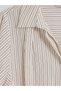TWO MT SHOP QUALITY LCW STUDIO Ecru Striped Women's Shirt with Scarf Collar with Boat Neck - 5